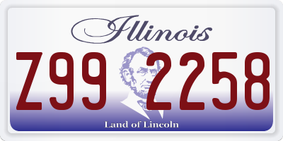 IL license plate Z992258