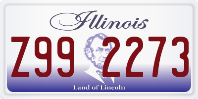 IL license plate Z992273
