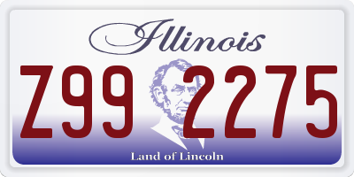 IL license plate Z992275