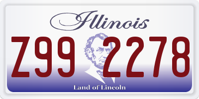 IL license plate Z992278