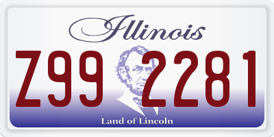 IL license plate Z992281
