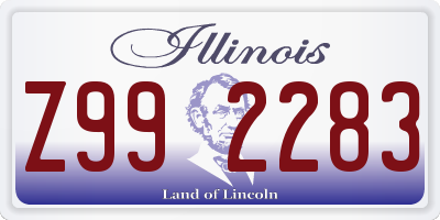 IL license plate Z992283