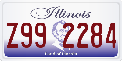 IL license plate Z992284