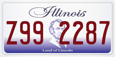 IL license plate Z992287