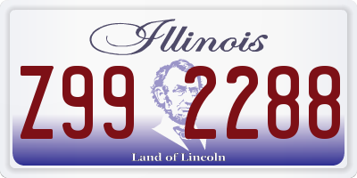 IL license plate Z992288