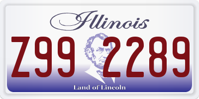 IL license plate Z992289