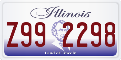 IL license plate Z992298
