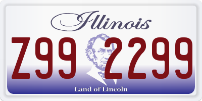 IL license plate Z992299