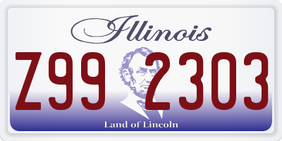 IL license plate Z992303