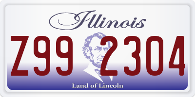 IL license plate Z992304