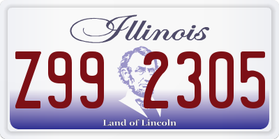 IL license plate Z992305