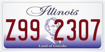 IL license plate Z992307