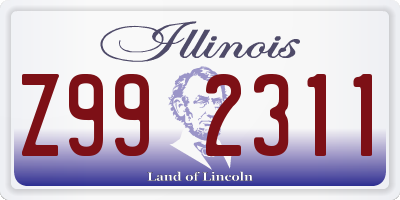 IL license plate Z992311
