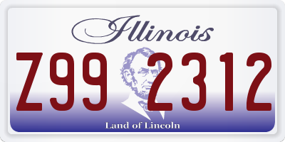 IL license plate Z992312