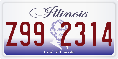 IL license plate Z992314