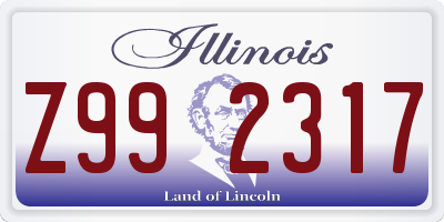 IL license plate Z992317