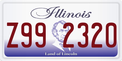 IL license plate Z992320