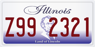IL license plate Z992321