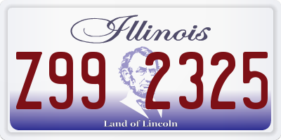 IL license plate Z992325