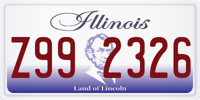 IL license plate Z992326