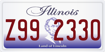 IL license plate Z992330