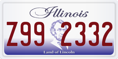 IL license plate Z992332