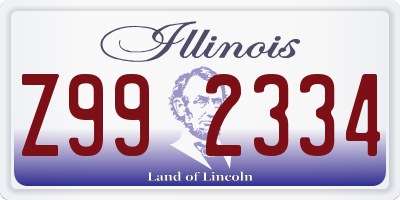 IL license plate Z992334
