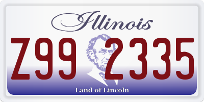 IL license plate Z992335