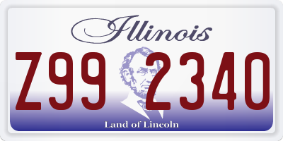 IL license plate Z992340