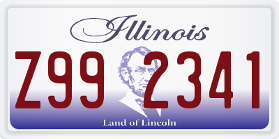 IL license plate Z992341