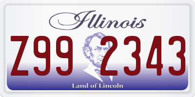 IL license plate Z992343