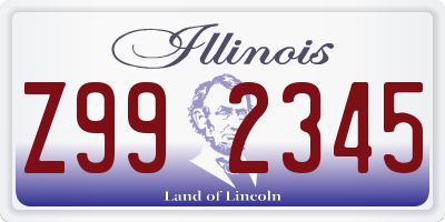 IL license plate Z992345