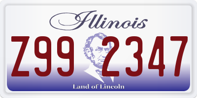 IL license plate Z992347