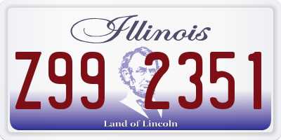 IL license plate Z992351