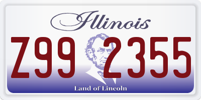 IL license plate Z992355