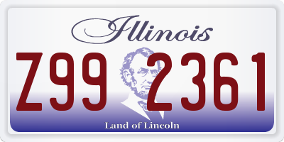 IL license plate Z992361