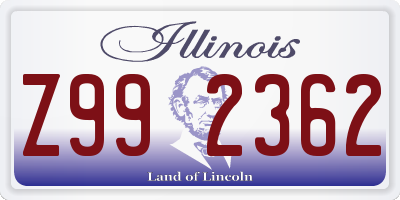 IL license plate Z992362