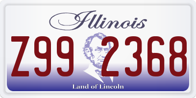 IL license plate Z992368