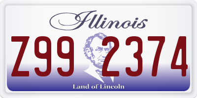 IL license plate Z992374