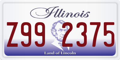 IL license plate Z992375