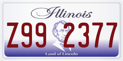 IL license plate Z992377
