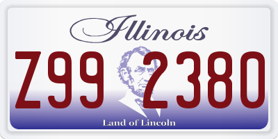 IL license plate Z992380