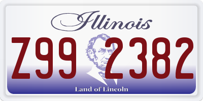 IL license plate Z992382
