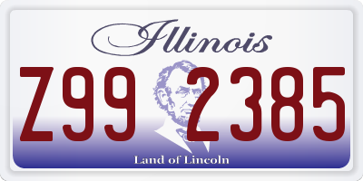 IL license plate Z992385