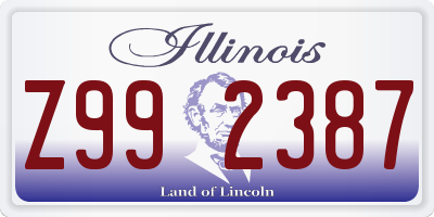 IL license plate Z992387