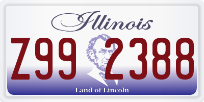 IL license plate Z992388