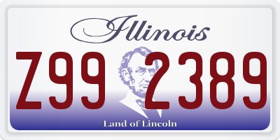 IL license plate Z992389