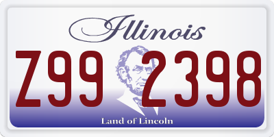 IL license plate Z992398