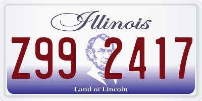 IL license plate Z992417