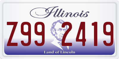 IL license plate Z992419